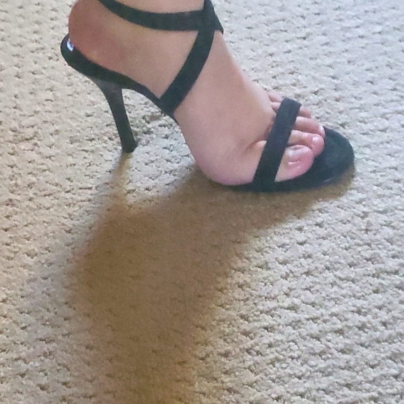 Black Strappy Stiletto Sandals - Picture 5 of 5